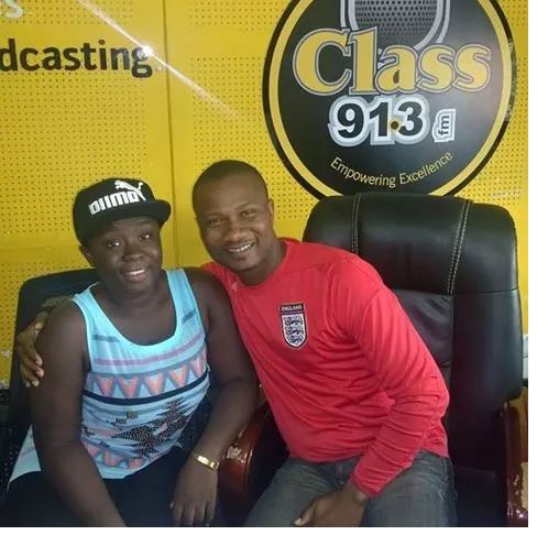 (L) Maame Serwaa in studio of Class FM