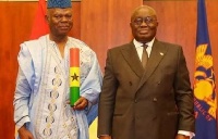 Edward Mahama in a pose with President Akufo Addo during his appointment as the Ambassador-at-large