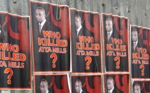 Some of the posters with the image of the late President Evans Atta Mills