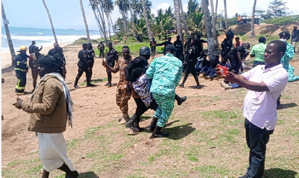 The personnel at the Marshal beach