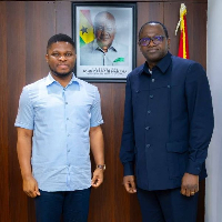 Sammy Gyamfi, CEO of GoldBod (L), Sierra Leonean finance minister (R) Sheku Ahmed Fantamadi Bangura