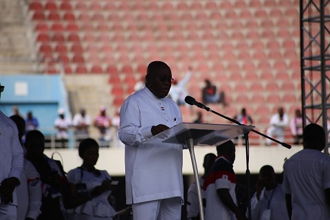 Akufo-Addo on stage during the NPP's Thanksgiving service