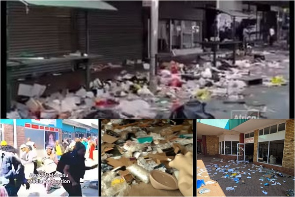 Shops and other properties belonging to foreign nationals were destroyed after a similar protests