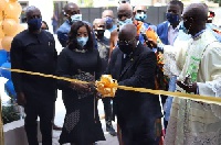 President Akufo-Addo and Foreign Minster Shirley Ayorkor Botchwey commissioning the building