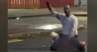 The man, in his 30s, remains in custody after the incident (screen grab from social media)