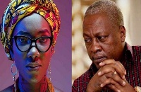 Former president Mahama and the late Ebony Reigns