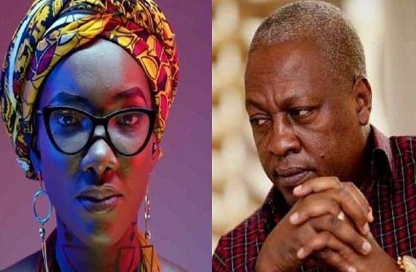Former president Mahama and the late Ebony Reigns