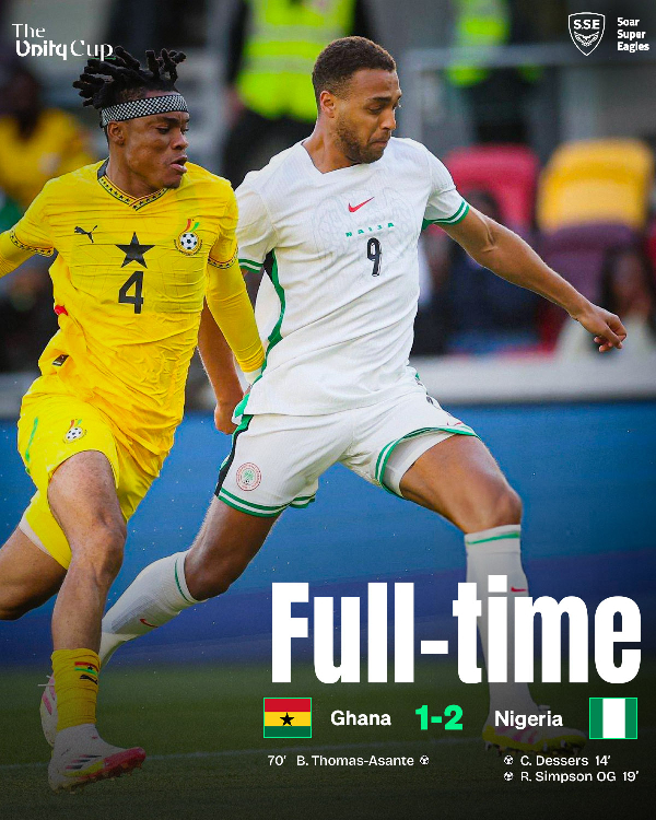 Nigeria has defeated Ghana to book a final place in the 2025 Unity Cup competition