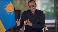 Rwanda's President Paul Kagame talks during an interview in Kigali, Rwanda