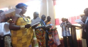 The swearing in of the Volta Regional Lands Commission