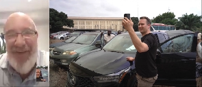 An owner of  a stolen vehicle(left) being shown his car retrieved by EOCO