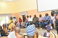 Dr. Bawumia and his entourage seated with the Kpandai chiefs