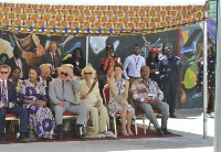 DJ Switch entertaining guests are Second Lady, Mrs Samira Bawumia, Prince Charles, and Camilla
