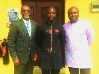 l-r: Brigadier General Martin Ahiaglo, Stephen Appiah, and Larry Opare