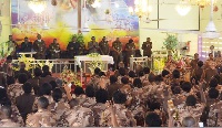 A section of officers in a thankful mood during the service