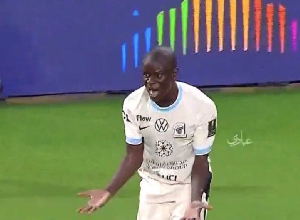 Kante was seen reacting angrily to the referee's call