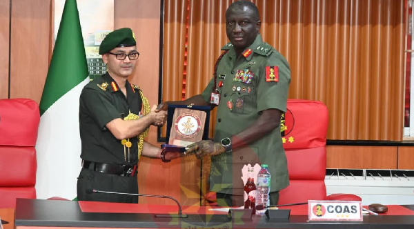 The Chief of Army Staff, Lieutenant General Waidi Shaibu, and Indian Defence Adviser to Nigeria