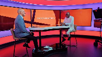 Dr Agyemang (in white) spoke on floods with the BBC