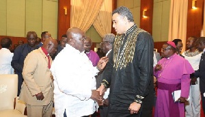 President Akufo Addo With Bishop Dag Heward Mills 750x430