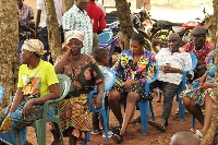 Some residents awaiting their turn to have their eyes screened