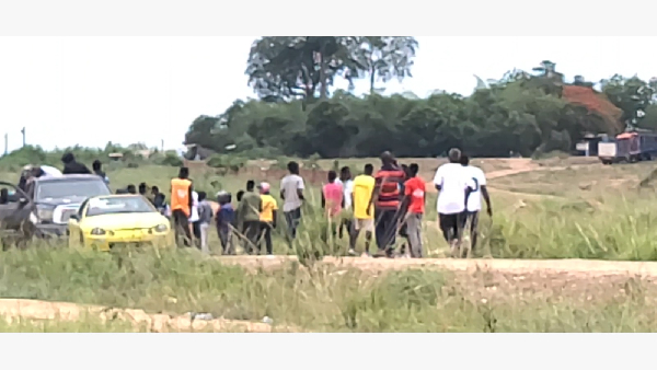 A shot from when the police were arresting the land guards