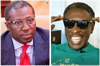 Minority Leader, Alexander Afenyo-Markin [L] and media personality, KSM