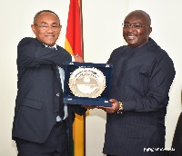 Vice President Mahamudu Bawumia  with CAF President Ahmad Ahmad