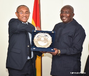 CAF President, Ahmad Ahmad and Vice President Dr Mahamudu Bawumia