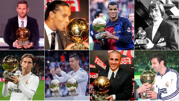 A photo of former Ballon d'Or winners