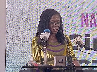 Adwoa Wiafe speaking at the event
