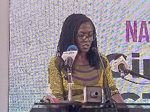 Adwoa Wiafe speaking at the event
