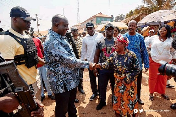 Alan Kyerematen with the people of Bono East Region