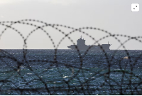An Iranian vessel sails in False Bay, near the Simon's Town Naval base