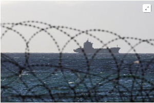 An Iranian vessel sails in False Bay, near the Simon's Town Naval base