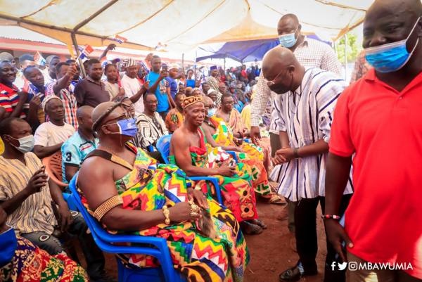 Vice-President Dr Mahamudu Bawumia greeting one of the chiefs