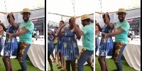 Abeiku Santana dancing with SHS girls