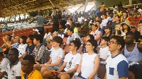 Japanese supporters in their numbers at the Accra Sports Stadium