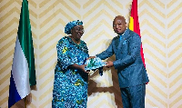 Samuel Okudzeto Ablakwa (R) with Sierra Leonean Deputy Minister of Foreign Affairs Alghali