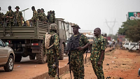 Military forces arrive to secure the presidential elections, in Anambra, Nigeria