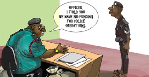 Corruption cartoon of a police boss by Basati via Somaliland