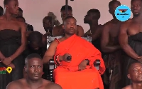 The Okuapehene Oseadeeyo Nana Kwasi Akuffo III sitting in state