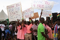 Free SHS beneficiaries welcome Akufo-Addo to their school | File photo