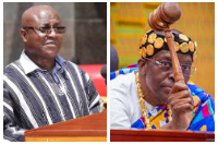 A photo collage of Osei Kyei Mensah Bonsu and Alban Bagbin