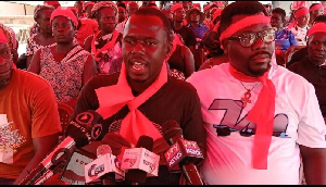 Emmanuel Adu Gyamfi (Youth Leader) addressing the press