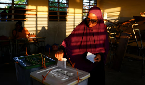 A local votes during the general elections at Inhambane, in southern Mozambique