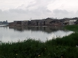 Visible encroachment on the lagoon