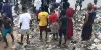 People watched on anxiously as locals organise a rescue effort