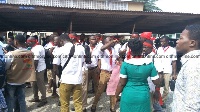 Some of the nurses picketing at the Health Ministry