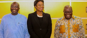 Justice Sophia Akuffo [Middle] with President Akufo-Addo and Dr. Bawumia