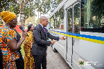 Foreign affairs minister presents six new buses to ministry staff